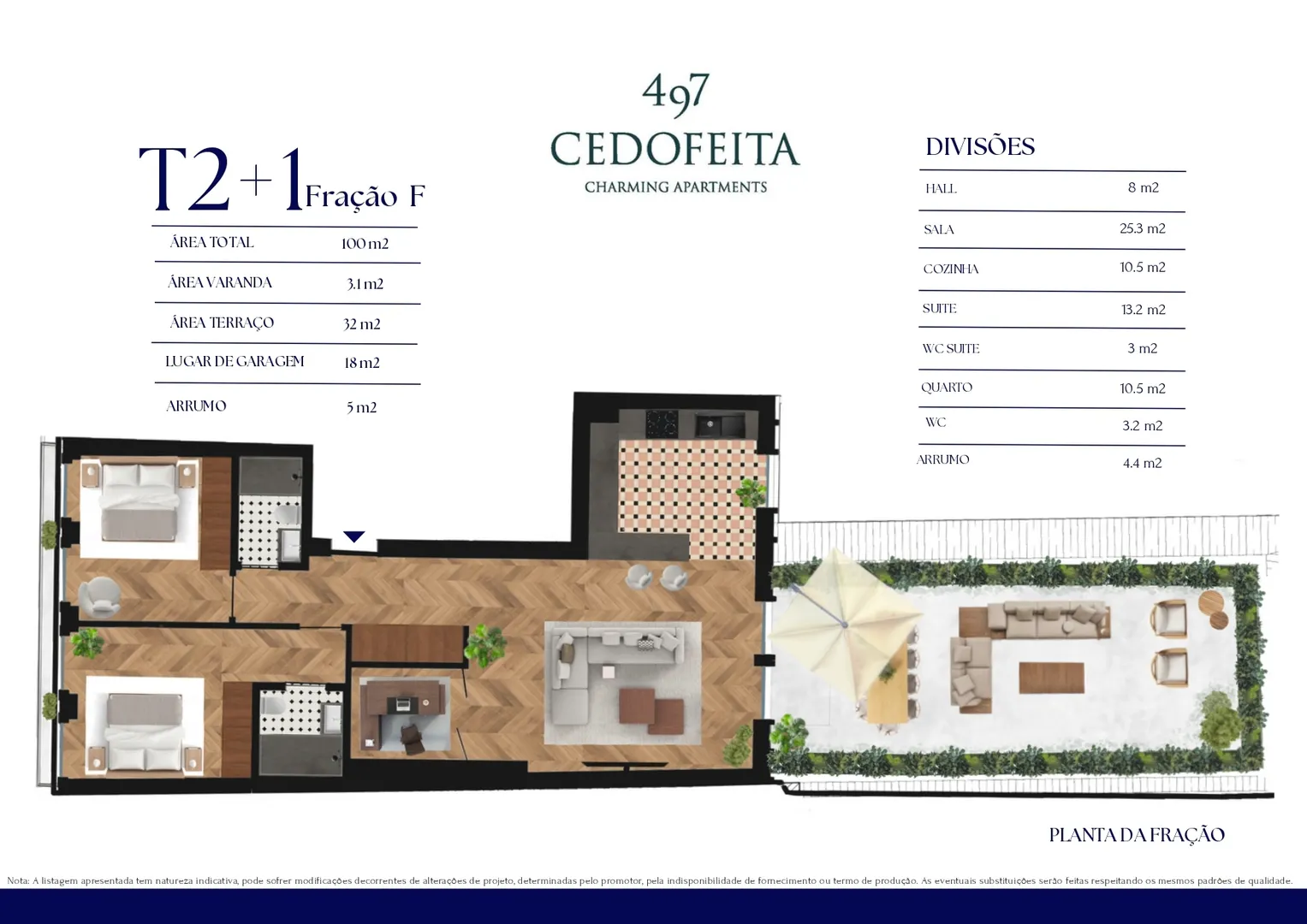 Apartamento T2+1
