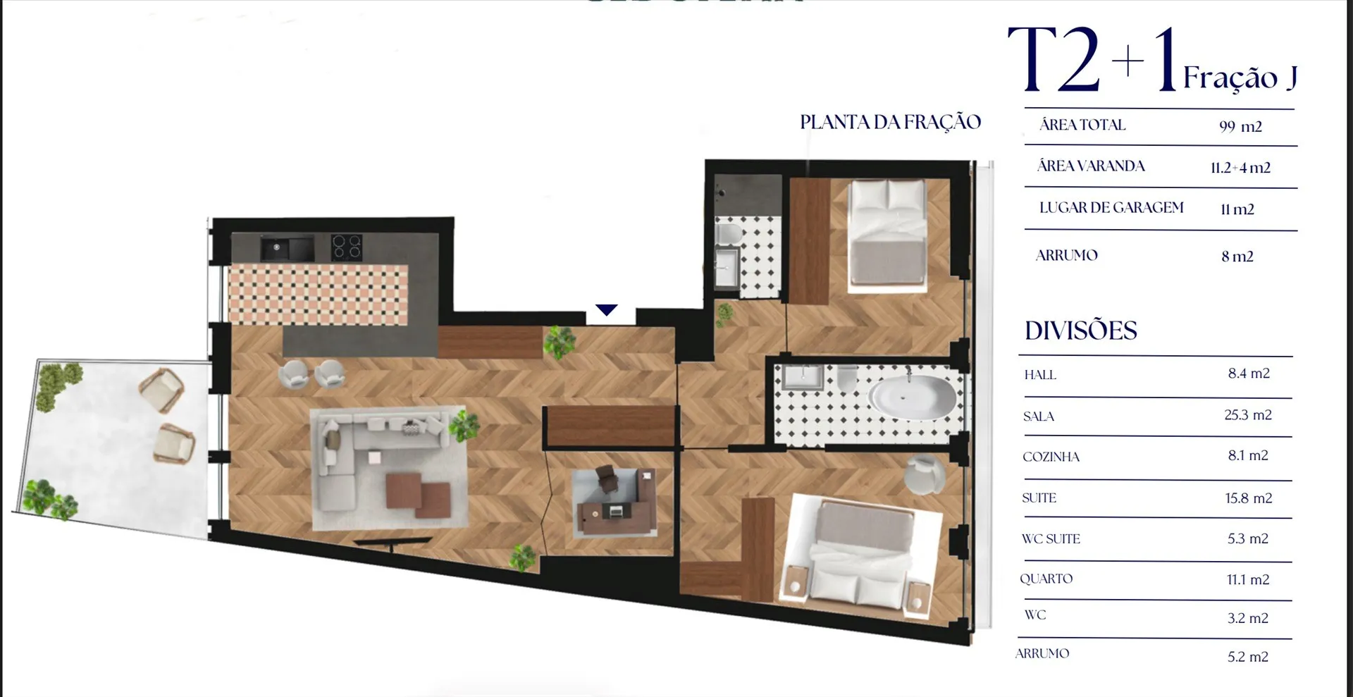 Flat T2+1