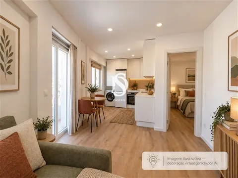 Apartamento T1, Totalmente renovado no centro de Alcochete