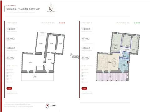 Casa alentejana para reabilitar com proposta conceptual T2+1 — Frandina, Estremoz