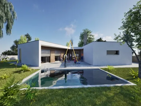 Moradia Isolada T4, inserida em 1352 m2 de terreno.