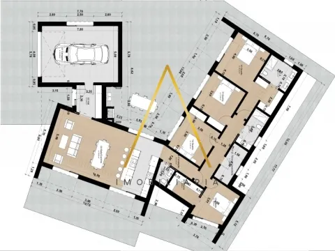 Moradia Isolada T4, inserida em 1352 m2 de terreno.