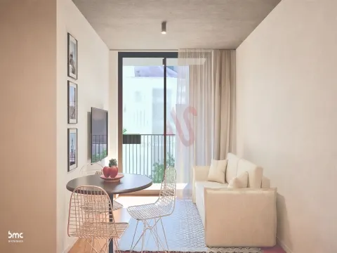 Apartamento T1 em construção com varanda no Edifício MOU 37 localizado em Matosinhos