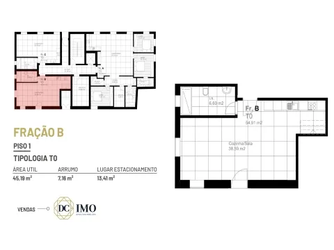 Apartamento T0, Edifício Heritage - Tondela
