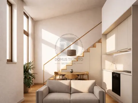 T1 com Mezzanino e Escritório em construção | Rua da Alegria – Porto | Jardim 29 m²