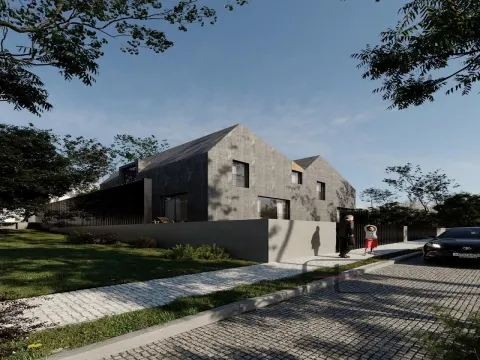 Moradia minimalista, T3+1, com piscina e jardim em Santa Maria da Feira
