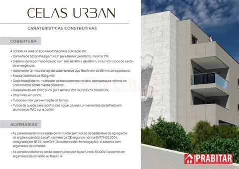 CELAS URBAN APARTAMENTO T1 NOVO COM VARANDAS E GARAGEM