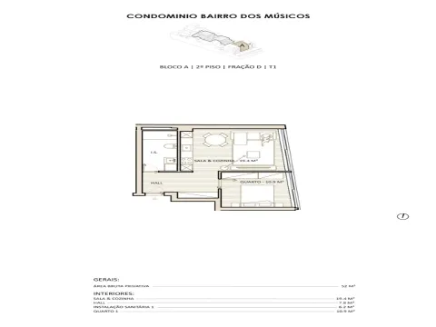 Apartamento T1 com lugar de garagem na Boavista