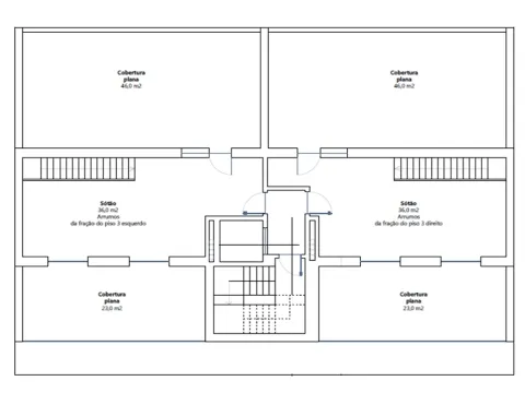 3 bedroom duplex, with two terraces