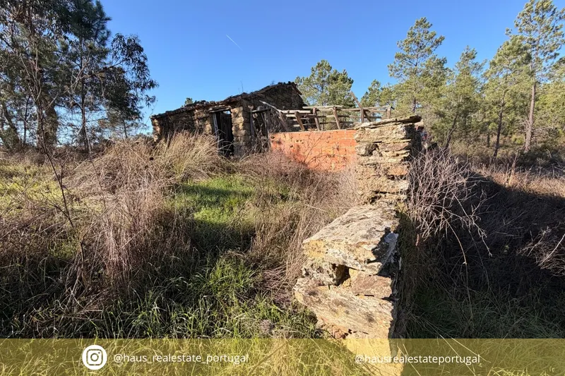 Quinta 5900m2 com ruína registada, barragem, 2 poços e eletricidade — Vilares de Baixo