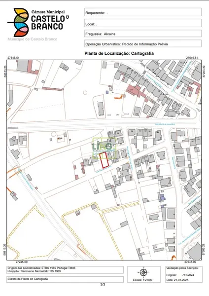 Urban land with 330 m² in a quiet area in Vila de Alcains.