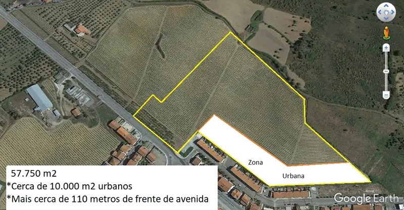 Terreno de 57.750 m² - 10.000 m² de Área Urbana | Centro de Vila Flor, Bragança